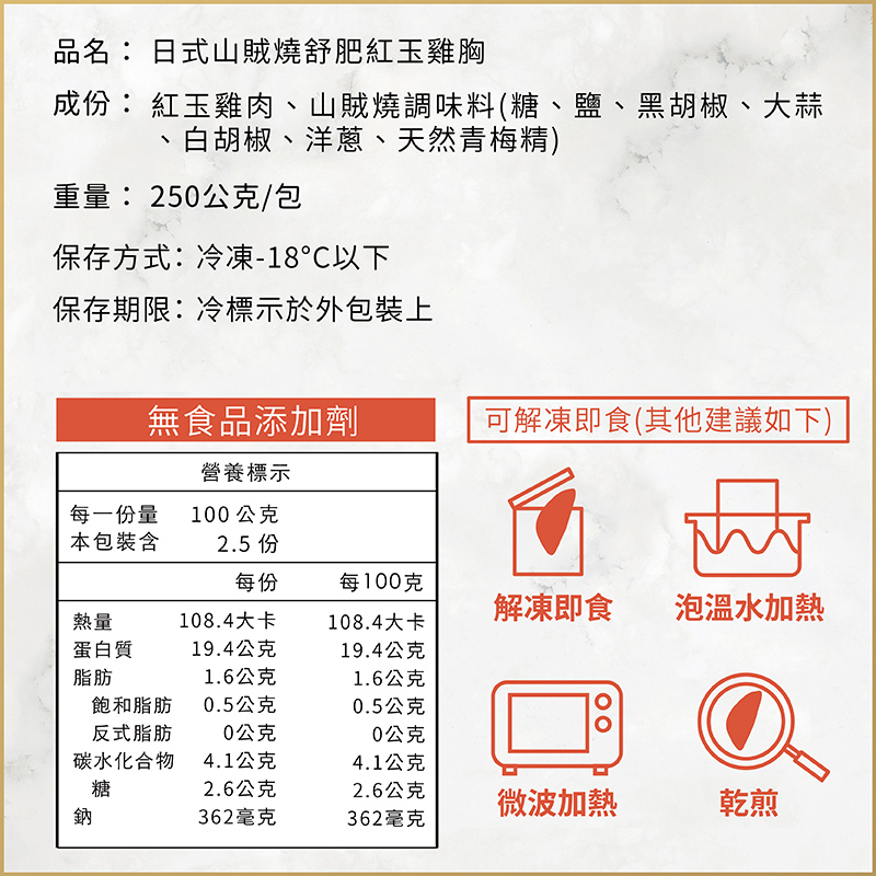 調理包賣場圖_調理包內容_日式山賊燒舒肥紅玉雞胸_內容03_無辣椒粉_20260205更新