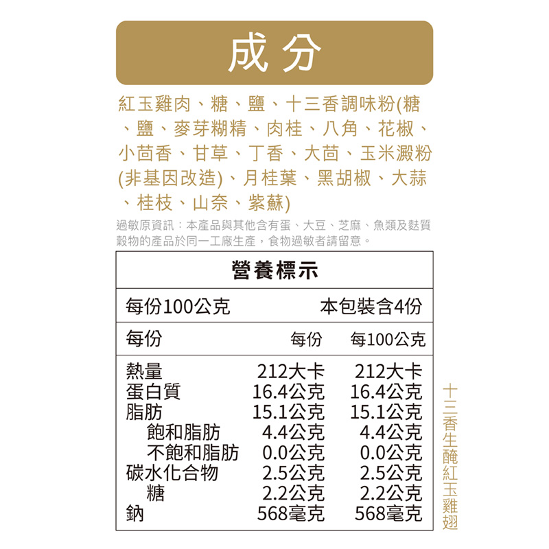 調理包營養標示